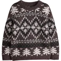 Next Pullover 'Christmas' chocolate / preto / branco