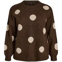 Zizzi Pullover 'VISTA' ecru / castanho