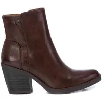 Refresh para mulher. 17203202-CAMEL Botins 172032 castanhos (39), Marrom, 5 a 8cm, Zíper, Casual