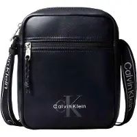 Calvin Klein Mala de ombro 'Monologo Webbing Strap' cinzento / preto / branco