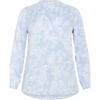 KAFFE CURVE Blusa 'Bella' azul céu / branco