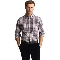 Gant para homem. 3263002 Camisa de popelina xadrez granada (5XL), Casual, Grená, Algodão, Manga comprida