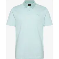 BOSS para homem. 50507814 Pólo em piqué de algodão com impressão do logótipo em turquesa (M), Casual, Manga curta