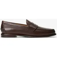 Ralph Lauren para homem. 803978015001 Mocassins Alston em pele polida castanha (47), Couro, Marrom, Plano, Nenhum, Casual, Clássico