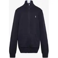 Ralph Lauren para menino. 323799411025 Camisola de algodão com fecho de correr, cor azul-marinho ((M) 8/9años= 140/149cm), Casual, Mang