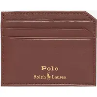 Ralph Lauren para homem. 405963230002 Porta-cartões em pele lisa castanha (OSFA), Marrom, Casual