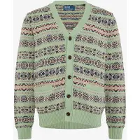 Ralph Lauren para homem. 710B17549001 Cardigã Fair Isle de linho e algodão verde (S), Casual