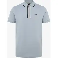 BOSS para homem. 50555698 Polo com zíper Philix GOC cinza (S), Casual, Algodão, Manga curta