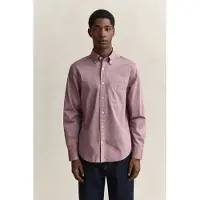 Gant para homem. 3000100 Camisa de popelina Regular Fit grená (S), Casual, Algodão, Clássico, Manga comprida