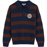 We fashion Pullover navy / castanho escuro / branco