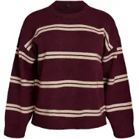 Zizzi Pullover 'VISTA' ecru / borgonha