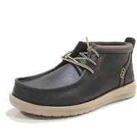 HeyDude para homem. HD42051 Sapatos Wally Mid Gripr Classic castanho (41), Marrom, Plano, Cordão, Casual
