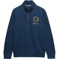Superdry para homem. M2014584A Camisola com meio fecho Vintage Athletic Half azul (S), Casual, Algodão