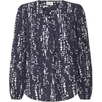 Fransa Blusa 'ARIANA' azul noturno / branco
