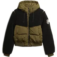 Superdry para mulher. W5011758A Casaco bomber híbrido Everest verde (M), Casual, Poliéster, Sustentável