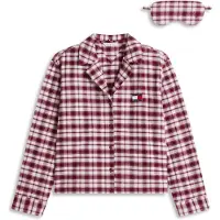 Tommy Hilfiger Calções de pijama 'Heritage' vermelho escuro / branco