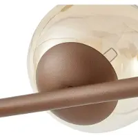LINDBY Candeeiro suspenso Isamer, castanho-café/âmbar, comprimento 130 cm