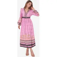 MSN Collection Vestido castanho / rosa / preto