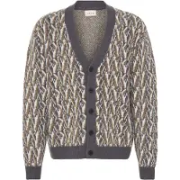 !Solid Casaco de malha 'SDVarian' mostarda / cinzento / branco