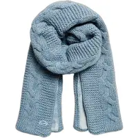 Superdry para mulher. W9310053A Cachecol de tricô de tranças azul claro (OSFA), Casual, Clássico, Poliéster
