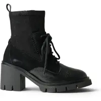 Hispanitas para mulher. HI254281 Botins de Pele Zurich Rock preto (38), Couro, 5 a 8cm, Cordão, Zíper, Casual