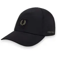 Fred perry para homem. HW3385 Boné de nylon efeito enrugado preto (OSFA), Casual, Poliamida, Sustentável