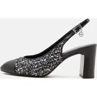 Michael Kors Sapatos abertos atrás 'PIPER FLEX' preto / prata