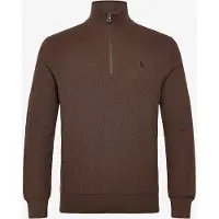 Ralph Lauren para homem. 710B18060002 Suéter de malha piquet e algodão marrom (S), Casual, Manga comprida