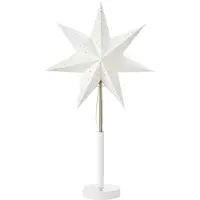 Markslöjd Estrela de papel com LED e bateria recarregável Noella, aço/branco, altura 62 cm