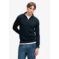 Superdry para homem. M6110768A Moletom Prep Essential Half azul-marinho (S), Casual, Algodão