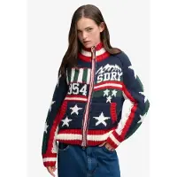 Superdry para mulher. W6110764A Jersey Alpino Statement marinho (S), Casual, Lã, Manga comprida