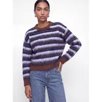 JJXX Pullover 'JX Calista' marinho / castanho / branco