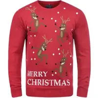 Blend Pullover 'Rudolph' castanho / vermelho / branco