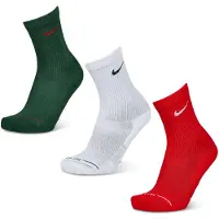 Nike Meias de desporto 'ED ELVD' verde escuro / vermelho / branco