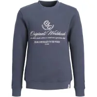 Jack & jones Junior Sweatshirt 'JORTORONTO' azul escuro / branco