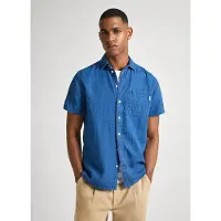 Pepe Jeans para homem. PM308518 Camisa azul Baker (S), Casual, Algodão, Manga curta