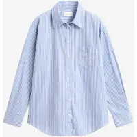Gant para mulher. 4300728 Camisa Relaxed Fit às riscas azul (38), Casual, Algodão, Manga comprida