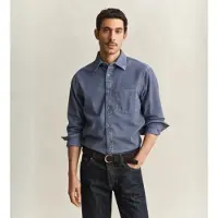 Gant para homem. 3263008 Camisa de veludo cotelê azul (XXL), Casual, Algodão, Manga comprida