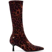 Xti para mulher. 14470301-LEOPARDO Botas 144703 castanhas (39), Marrom, 3 a 5cm, Zíper, Casual, Animal print