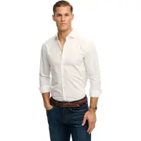 Superdry para homem. M4011045A Camisa Classic Tailored branca (XXL), Branco, Casual, Algodão, Clássico, Manga comprida
