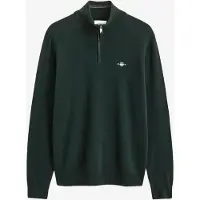 Gant para homem. 87313 Suéter de lã de ovelha com meio fecho verde (L), Casual