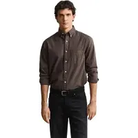 Gant para homem. 3250203 Camisa de sarja castanha (5XL), Marrom, Casual, Algodão, Manga comprida