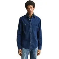 Gant para homem. 3263009 Camisa de espiga marinho (L), Casual, Algodão, Manga comprida
