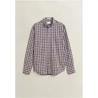 Gant para homem. 3263002 Camisa de popelina xadrez granada (XXL), Casual, Grená, Algodão, Manga comprida