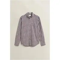 Gant para homem. 3263002 Camisa de popelina xadrez granada (M), Casual, Grená, Algodão, Manga comprida