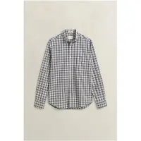 Gant para homem. 3263002 Camisa de popelina xadrez taupe (L), Casual, Algodão, Manga comprida
