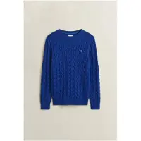 Gant para homem. 8050601 Camisola de malha de tricô azul (M), Casual, Clássico, Algodão orgânico