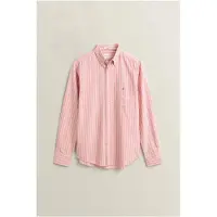 Gant para homem. 3262014 Camisa Oxford clássica às riscas vermelha (S), Vermelho, Casual, Manga comprida, Algodão Reciclado
