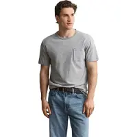 Gant para homem. 2003452 Camiseta mesclada cinza (L), Casual, Algodão, Manga curta