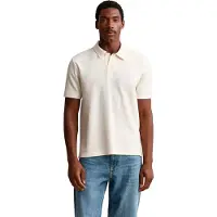 Gant para homem. 2014127 Polo textura ninho de abelha branco creme (M), Casual, Algodão, Manga curta
